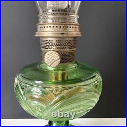 Vintage 1939 Aladdin Green Uranium Glass Washington Drape B40 Nu-Type B Oil Lamp
