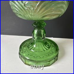 Vintage 1939 Aladdin Green Uranium Glass Washington Drape B40 Nu-Type B Oil Lamp