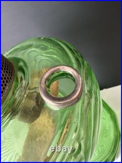 Vintage 1939 Aladdin Green Uranium Glass Washington Drape B40 Nu-Type B Oil Lamp