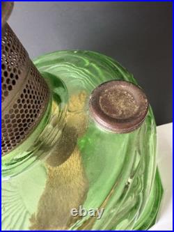 Vintage 1939 Aladdin Green Uranium Glass Washington Drape B40 Nu-Type B Oil Lamp