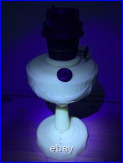 Vintage 1940's Aladdin B-75 Tall Lincoln Drape Ivory Alacite Uranium Oil Lamp