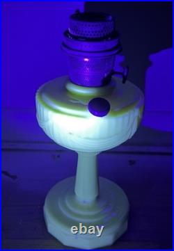 Vintage 1940's Aladdin B-75 Tall Lincoln Drape Ivory Alacite Uranium Oil Lamp