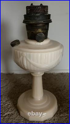 Vintage 1940's Aladdin B-75 Tall Lincoln Drape Ivory Alacite Uranium Oil Lamp
