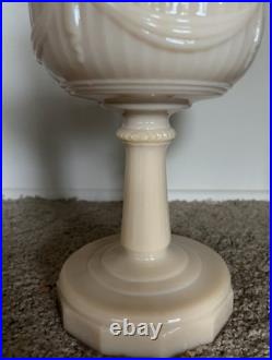 Vintage 1940's Aladdin B-75 Tall Lincoln Drape Ivory Alacite Uranium Oil Lamp