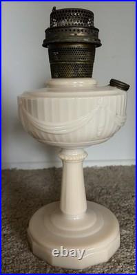 Vintage 1940's Aladdin B-75 Tall Lincoln Drape Ivory Alacite Uranium Oil Lamp