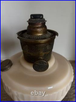 Vintage 1940's Aladdin B-75 Tall Lincoln Drape Ivory Alacite Uranium Oil Lamp