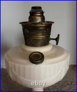 Vintage 1940's Aladdin B-75 Tall Lincoln Drape Ivory Alacite Uranium Oil Lamp