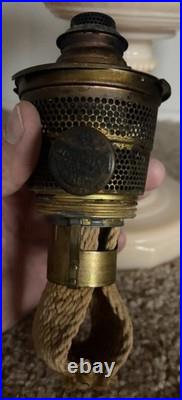 Vintage 1940's Aladdin B-75 Tall Lincoln Drape Ivory Alacite Uranium Oil Lamp