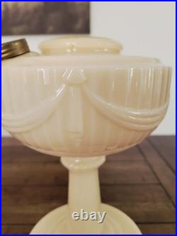 Vintage 1940's Aladdin Model B-75 Alacite Uranium Tall Lincoln Drape Oil Lamp