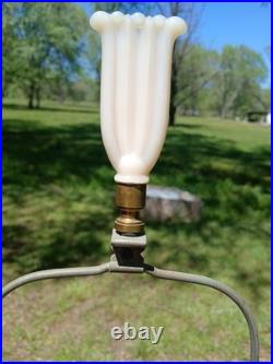 Vintage 1940's Aladdin Nude Woman Cougar Cream Pink Alacite Lamp Rarest! Wow