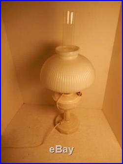 Vintage 1940s Aladdin Alacite Lincoln Drape Electric Kerosene Table Lamp & Shade