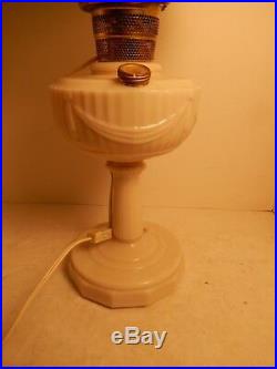Vintage 1940s Aladdin Alacite Lincoln Drape Electric Kerosene Table Lamp & Shade