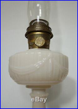 Vintage 1940s Aladdin Lincoln Drape Model B Alacite Glass Kerosene Lamp