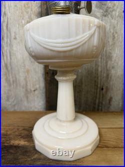 Vintage 1940s Aladdin Model B Tall Ivory Alacite Lincoln Drape Kerosene Oil Lamp