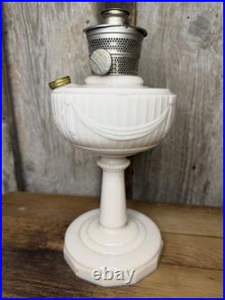 Vintage 1940s Aladdin Model B Tall Ivory Alacite Lincoln Drape Kerosene Oil Lamp