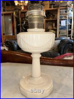 Vintage 1940s Aladdin Model B Tall Ivory Alacite Lincoln Drape Kerosene Oil Lamp