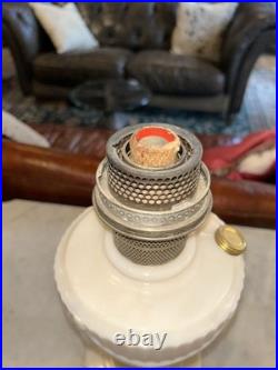 Vintage 1940s Aladdin Model B Tall Ivory Alacite Lincoln Drape Kerosene Oil Lamp