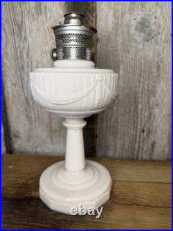 Vintage 1940s Aladdin Model B Tall Ivory Alacite Lincoln Drape Kerosene Oil Lamp