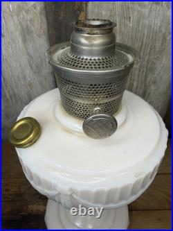 Vintage 1940s Aladdin Model B Tall Ivory Alacite Lincoln Drape Kerosene Oil Lamp