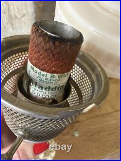 Vintage 1940s Aladdin Model B Tall Ivory Alacite Lincoln Drape Kerosene Oil Lamp