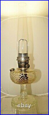 Vintage 1941 49 Aladdin Washington Drape Clear Oil Kerosene Lamp With Chimney