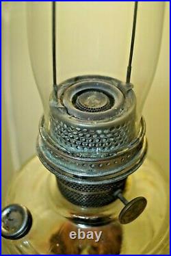 Vintage 1941 49 Aladdin Washington Drape Clear Oil Kerosene Lamp With Chimney