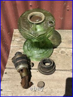 Vintage 1941 Aladdin Green B47 Bell stem Oil Lamp