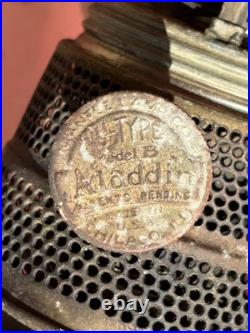 Vintage 1941 Aladdin Green B47 Bell stem Oil Lamp