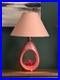 Vintage 1952 Aladdin Pink Milk Glass Table Lamp Mid Century Atomic 3 Way Light