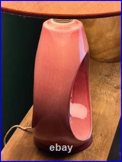 Vintage 1952 Aladdin Pink Milk Glass Table Lamp Mid Century Atomic 3 Way Light