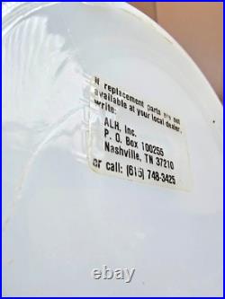 Vintage 1970s Aladdin Hurricane Lamp 23 Milk Glass Wheat & Daisy Tall with Chimney