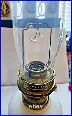 Vintage 1970s Aladdin Hurricane Lamp 23 Milk Glass Wheat & Daisy with Chimney #2