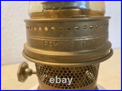 Vintage 1970s Aladdin Kerosene Lamp #15 Milk Glass Wheat & Daisy Tall Chimney