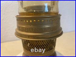 Vintage 1970s Aladdin Kerosene Lamp #15 Milk Glass Wheat & Daisy Tall Chimney