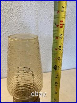 Vintage 1970s Aladdin Kerosene Lamp #15 Milk Glass Wheat & Daisy Tall Chimney