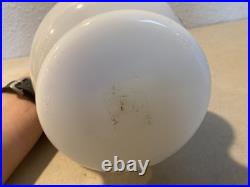 Vintage 1970s Aladdin Kerosene Lamp #15 Milk Glass Wheat & Daisy Tall Chimney