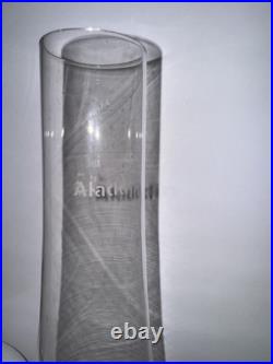 Vintage 1970s Aladdin Kerosene Lamp #23 Milk Glass Wheat & Daisy Tall Chimney