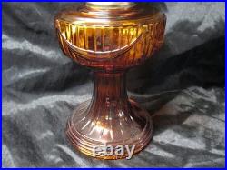 Vintage 1974 Aladdin #23 Amber Lincoln Drape Oil Lamp 24