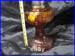 Vintage 1974 Aladdin #23 Amber Lincoln Drape Oil Lamp 24