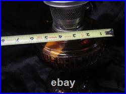 Vintage 1974 Aladdin #23 Amber Lincoln Drape Oil Lamp 24