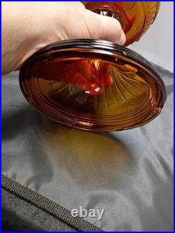 Vintage 1974 Aladdin Amber Lincoln Drape Oil Lamp #23 Short 12h Parts/repairs