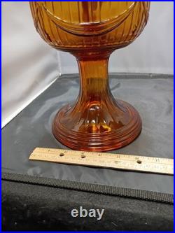 Vintage 1974 Aladdin Amber Lincoln Drape Oil Lamp #23 Short 12h Parts/repairs