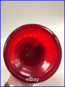 Vintage 1979 Aladdin Ruby Red Short Lincoln Drape Oil Kerosene Lamp 23 Burner