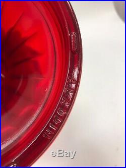 Vintage 1979 Aladdin Ruby Red Short Lincoln Drape Oil Kerosene Lamp 23 Burner