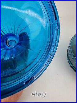 Vintage 1990 Sapphire Blue Lincoln Drape Aladdin Kerosene Oil Lamp REPAIR