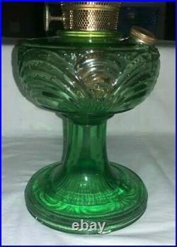 Vintage 23 1/2 Tall ALADDIN Oil Kerosene Green Base LAMP with Original Globe