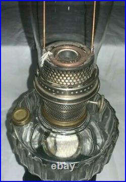 Vintage 23 3/4 Tall ALADDIN Oil Kerosene Black Base LAMP with Original Globe