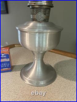 Vintage 23 Aladdin Model Chromic Kerosene Oil Lamp WithLocOn Wick, LocOn Chimney