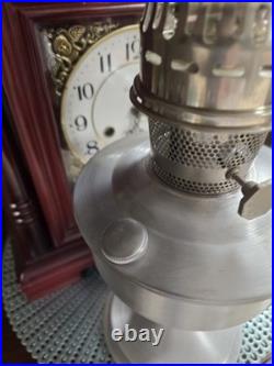 Vintage 23 Aladdin Model Nickel Kerosene Oil Lamp With original Glass Chimney