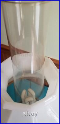 Vintage 24 Genuine Aladdin Oil Table Lamp Electrified White Milk Glass Shade